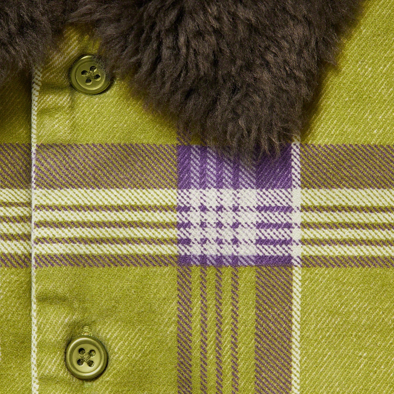 Faux Fur Collar Flannel Shirt view 9